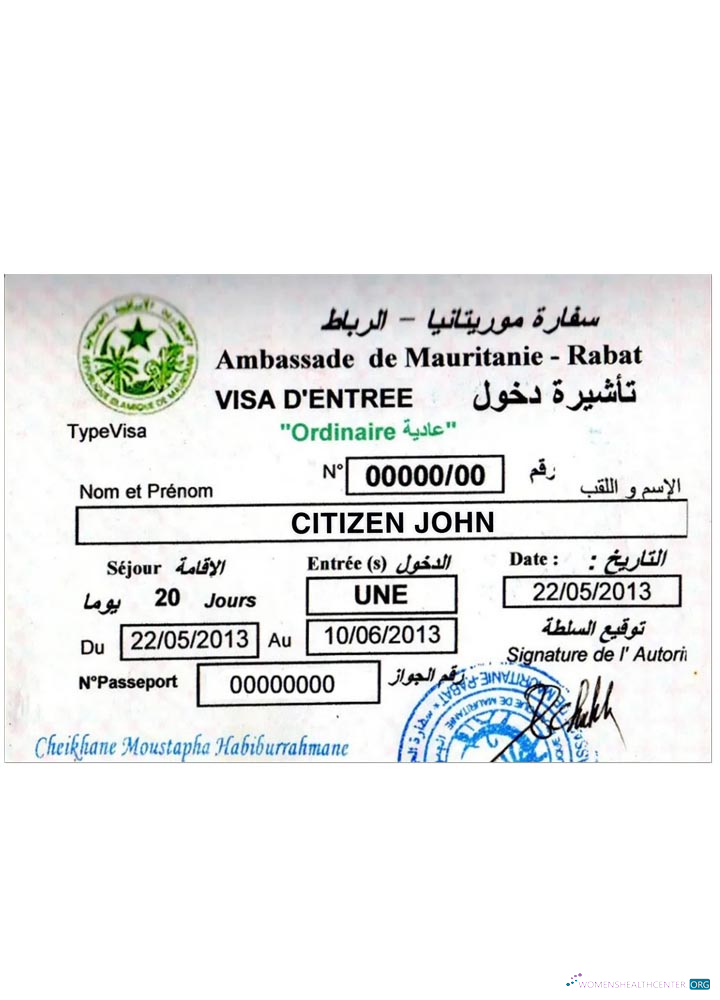 Download MAURITANIE RABAT visa Photoshop template